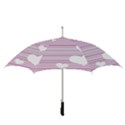 Pink Valentines day design Straight Umbrellas View3