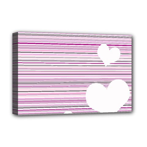 Pink Valentines Day Design Deluxe Canvas 18  X 12  