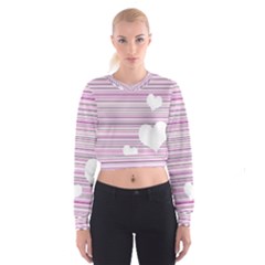 Pink Valentines Day Design Women s Cropped Sweatshirt