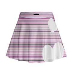 Pink Valentines Day Design Mini Flare Skirt