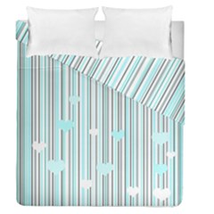 Cyan Love Duvet Cover Double Side (queen Size)