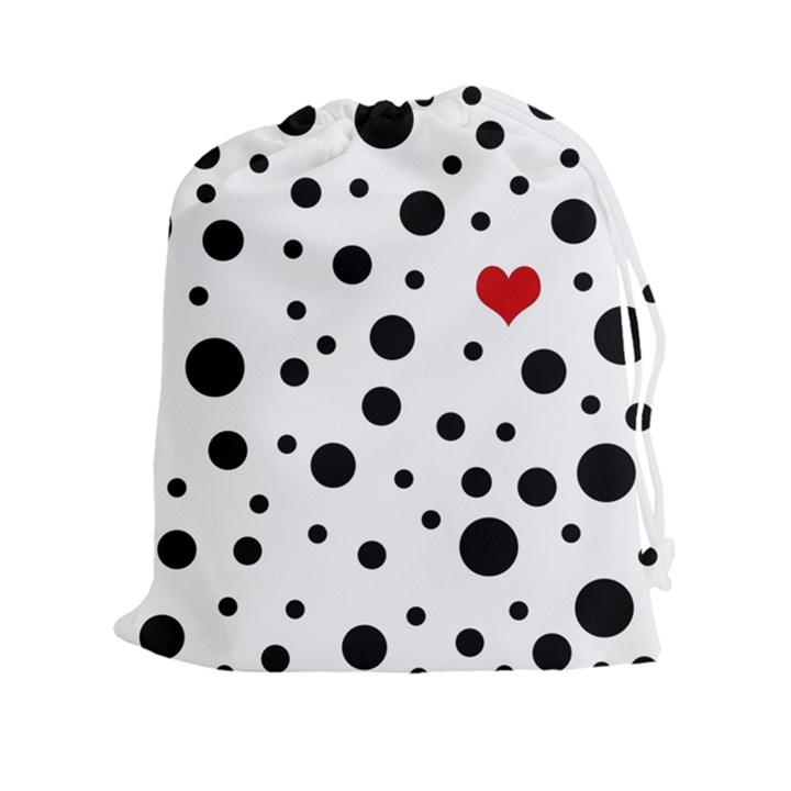 Dots and hart Drawstring Pouches (XXL)