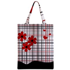 Cute Floral Desing Zipper Classic Tote Bag