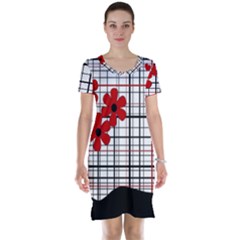 Cute Floral Desing Short Sleeve Nightdress