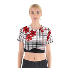 Cute Floral Desing Cotton Crop Top