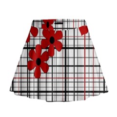 Cute Floral Desing Mini Flare Skirt