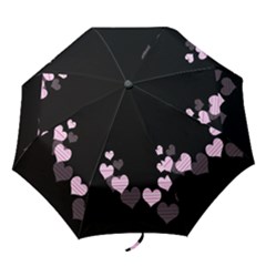 Pink Harts Design Folding Umbrellas