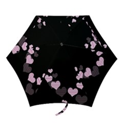 Pink Harts Design Mini Folding Umbrellas