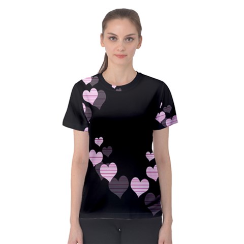 Pink Harts Design Women s Sport Mesh Tee by Valentinaart