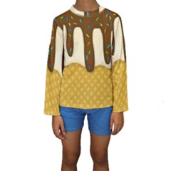 Ice Cream Zoom Kids  Long Sleeve Swimwear