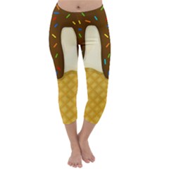 Ice Cream Zoom Capri Winter Leggings  by Valentinaart