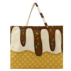 Ice Cream Zoom Zipper Large Tote Bag