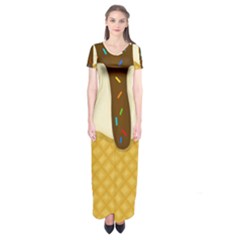 Ice Cream Zoom Short Sleeve Maxi Dress