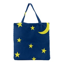 Star Moon Blue Sky Grocery Tote Bag