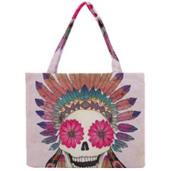 Tribal Hipster Colorful Skull Mini Tote Bag by Brittlevirginclothing