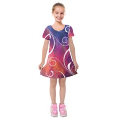 Brushes Chevron Kids  Short Sleeve Velvet Dress