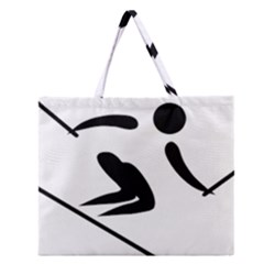 Alpine Skiing Pictogram  Zipper Large Tote Bag by abbeyz71