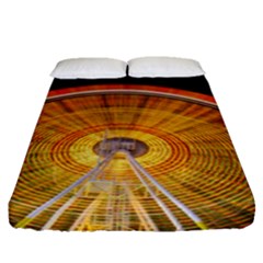 Abstract Blur Bright Circular Fitted Sheet (Queen Size)