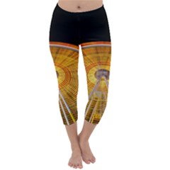 Abstract Blur Bright Circular Capri Winter Leggings 