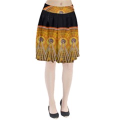 Abstract Blur Bright Circular Pleated Skirt