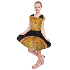 Abstract Blur Bright Circular Kids  Short Sleeve Dress