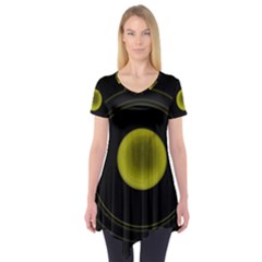 Abstract Futuristic Lights Dream Short Sleeve Tunic  by Amaryn4rt