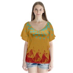 Bluesunfractal Flutter Sleeve Top by digitaldivadesigns