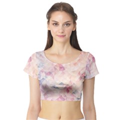 Pastel Diamond Short Sleeve Crop Top (tight Fit)