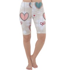 Cute Hearts Cropped Leggings  by Brittlevirginclothing