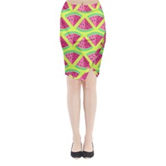 Lovely Watermelon Midi Wrap Pencil Skirt by Brittlevirginclothing