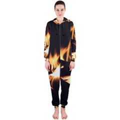 Bonfire Wood Night Hot Flame Heat Hooded Jumpsuit (ladies) 