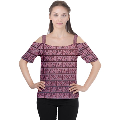 Brick Wall Brick Wall Women s Cutout Shoulder Tee by Amaryn4rt