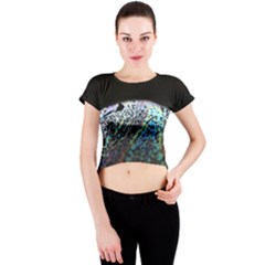 Bubble Iridescent Soap Bubble Crew Neck Crop Top by Amaryn4rt