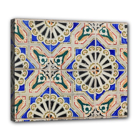 Ceramic Portugal Tiles Wall Deluxe Canvas 24  X 20   by Amaryn4rt
