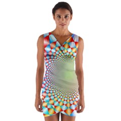 Color Abstract Background Textures Wrap Front Bodycon Dress