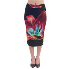 Flower Pattern Design Abstract Background Velvet Midi Pencil Skirt by Amaryn4rt