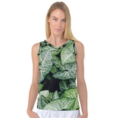 Green Leaves Nature Pattern Plant Women s Basketball Tank Top by Amaryn4rt