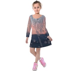 Hardest Frost Winter Cold Frozen Kids  Long Sleeve Velvet Dress by Amaryn4rt