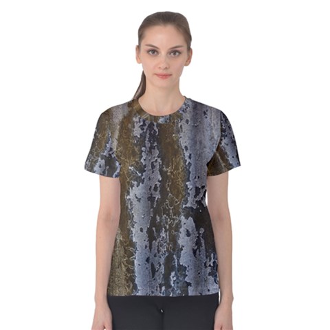 Grunge Rust Old Wall Metal Texture Women s Cotton Tee by Amaryn4rt