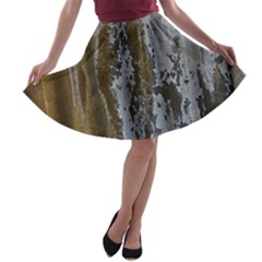 Grunge Rust Old Wall Metal Texture A-line Skater Skirt by Amaryn4rt