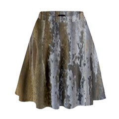 Grunge Rust Old Wall Metal Texture High Waist Skirt by Amaryn4rt