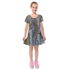 Grunge Rust Old Wall Metal Texture Kids  Short Sleeve Velvet Dress by Amaryn4rt