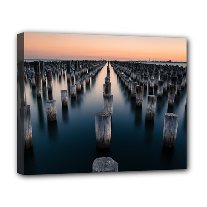 Logs Nature Pattern Pillars Shadow Deluxe Canvas 20  x 16  