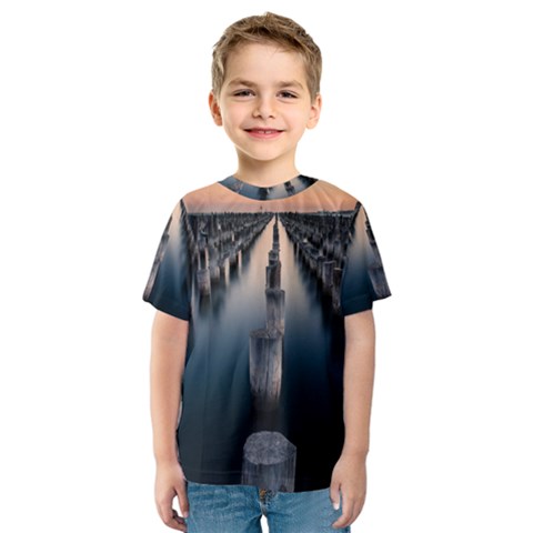 Logs Nature Pattern Pillars Shadow Kids  Sport Mesh Tee by Amaryn4rt