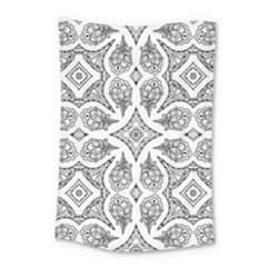 Mandala Line Art Black And White Small Tapestry by Amaryn4rt