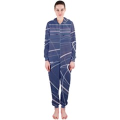 Light Movement Pattern Abstract Hooded Jumpsuit (ladies) 