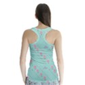 Love Flower Blue Background Texture Racer Back Sports Top View2