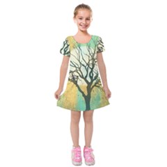 A Glowing Night Kids  Short Sleeve Velvet Dress by digitaldivadesigns