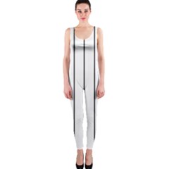 White And Black Lines Onepiece Catsuit by Valentinaart