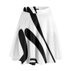 Curling Pictogram  High Waist Skirt by abbeyz71